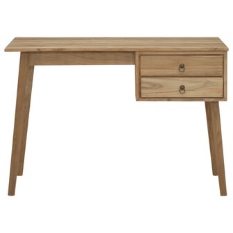 Bureau met 2 lades 110x52x75 cm massief teakhout 2