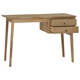 Bureau met 2 lades 110x52x75 cm massief teakhout 3