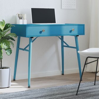 Computerbureau in antieke stijl met lade 90x50x76,5 cm groen 1