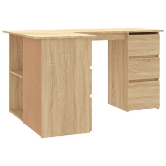 Hoekbureau 145x100x76 cm bewerkt hout sonoma eikenkleurig 6