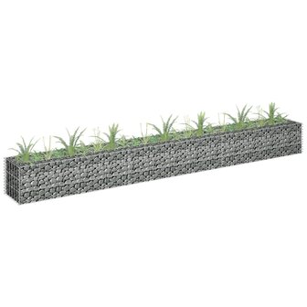 Gabion plantenbak verhoogd 270x30x30 cm gegalvaniseerd staal 1