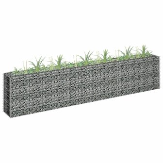 Gabion plantenbak verhoogd 270x30x60 cm gegalvaniseerd staal 1