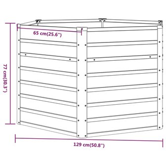 Plantenbak verhoogd 129x129x77 cm cortenstaal roestig 7