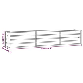 Plantenbak verhoogd 240x40x45 cm cortenstaal roestig 8