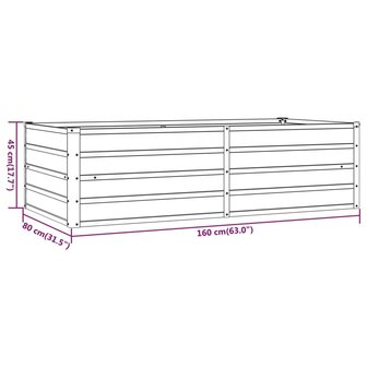 Plantenbak verhoogd 160x80x45 cm cortenstaal roestig 7