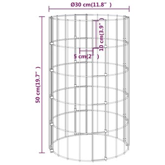 Gabion plantenbakken 3 st rond verhoogd &Oslash;30x50 cm staal 7