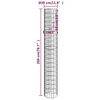 Gabion plantenbakken 3 st rond verhoogd &Oslash;30x200 cm staal 7