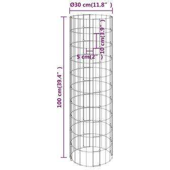 Gabion plantenbakken 4 st rond verhoogd &Oslash;30x50/100/150/200 cm 6