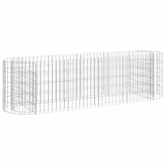 Gabion plantenbak verhoogd 190x50x50 cm gegalvaniseerd ijzer 2