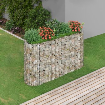 Gabion plantenbak verhoogd 190x50x100 cm gegalvaniseerd ijzer 1