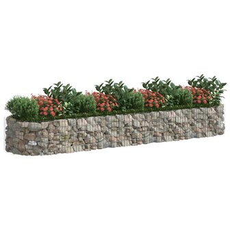 Gabion plantenbak verhoogd 400x100x50 cm gegalvaniseerd ijzer 3