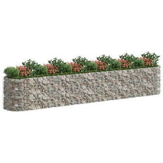 Gabion plantenbak verhoogd 600x100x100 cm gegalvaniseerd ijzer 3