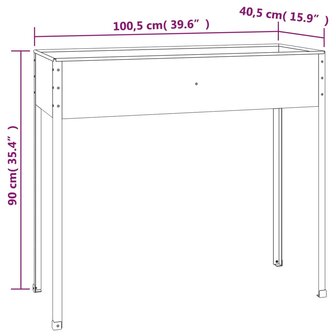 Plantenbak 100,5x40,5x90 cm gegalvaniseerd staal antracietkleur 6