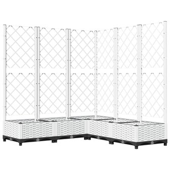 Plantenbak met latwerk 120x120x121,5 cm polypropeen wit 2