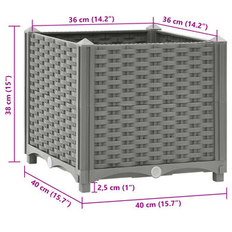 Plantenbak verhoogd 40x40x38 cm polypropeen 7