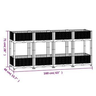 Plantenbak verhoogd 160x40x71 cm polypropyleen 6