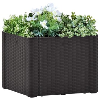 Plantenbak hoog met zelfbewateringssysteem 43x43x33cm antraciet 1