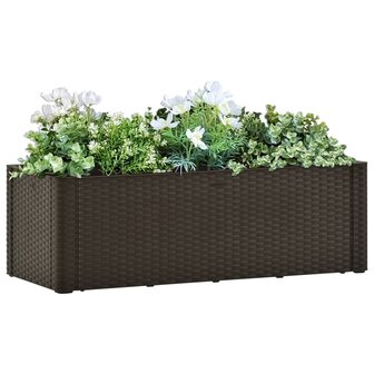 Plantenbak hoog met zelfbewateringssysteem 100x43x33 cm mokka 1