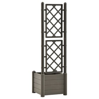 Plantenbak met latwerk 43x43x142 cm PP antracietkleurig 5