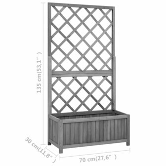 Latwerkplantenbak 70x30x135 cm massief vurenhout zwart 7