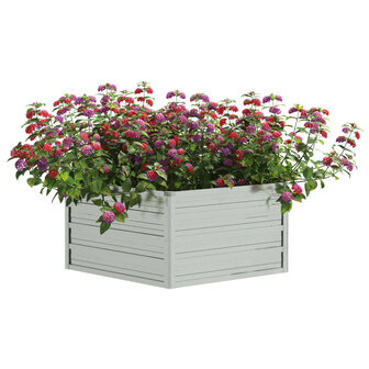 Plantenbak verhoogd 129x45 cm gegalvaniseerd staal zilverkleur 3