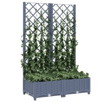 Plantenbak met latwerk 80x40x121,5 cm polypropeen donkergrijs 3