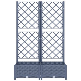 Plantenbak met latwerk 80x40x121,5 cm polypropeen donkergrijs 4