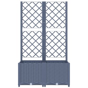 Plantenbak met latwerk 80x40x136 cm polypropeen donkergrijs 4