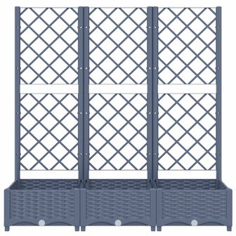 Plantenbak met latwerk 120x40x121,5 cm polypropeen donkergrijs 4