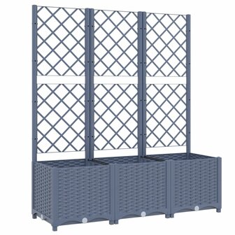 Plantenbak met latwerk 120x40x136 cm polypropeen donkergrijs 2