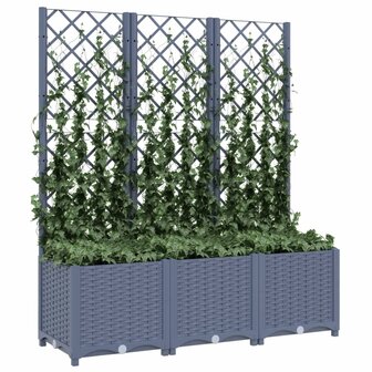 Plantenbak met latwerk 120x40x136 cm polypropeen donkergrijs 3