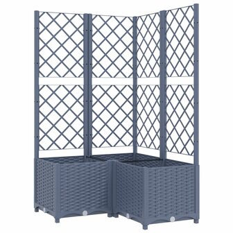 Plantenbak met latwerk 80x80x136 cm polypropeen donkergrijs 2