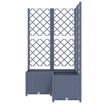 Plantenbak met latwerk 80x80x136 cm polypropeen donkergrijs 4