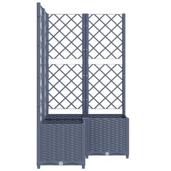 Plantenbak met latwerk 80x80x136 cm polypropeen donkergrijs 5