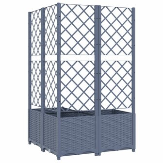 Plantenbak met latwerk 80x80x136 cm polypropeen donkergrijs 6