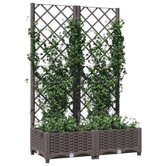 Plantenbak met latwerk 80x40x121,5 cm polypropeen bruin 3