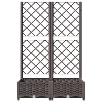 Plantenbak met latwerk 80x40x121,5 cm polypropeen bruin 4