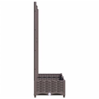 Plantenbak met latwerk 80x40x121,5 cm polypropeen bruin 5