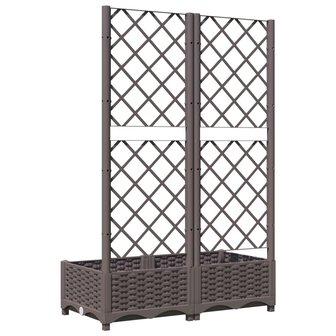 Plantenbak met latwerk 80x40x121,5 cm polypropeen bruin 6