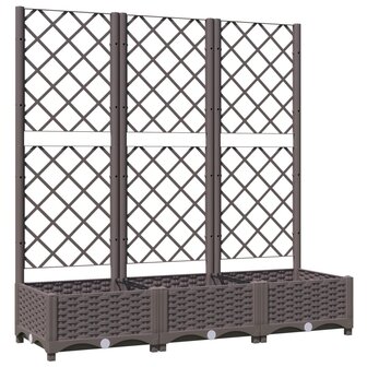 Plantenbak met latwerk 120x40x121,5 cm polypropeen bruin 2