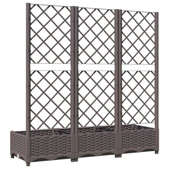 Plantenbak met latwerk 120x40x121,5 cm polypropeen bruin 6