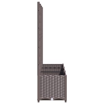 Plantenbak met latwerk 120x40x136 cm polypropeen bruin 5