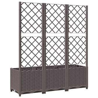 Plantenbak met latwerk 120x40x136 cm polypropeen bruin 6