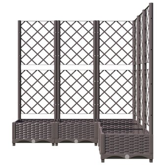 Plantenbak met latwerk 120x120x121,5 cm polypropeen bruin 4