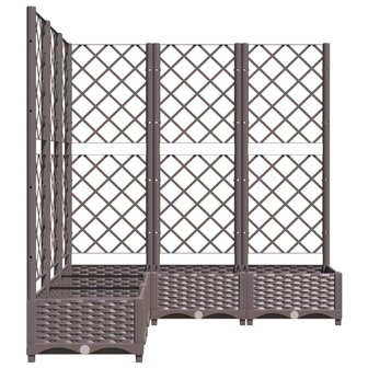 Plantenbak met latwerk 120x120x121,5 cm polypropeen bruin 5