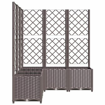 Plantenbak met latwerk 120x120x136 cm polypropeen bruin 5