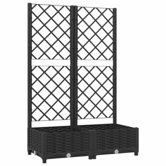 Plantenbak met latwerk 80x40x121,5 cm polypropeen zwart 2