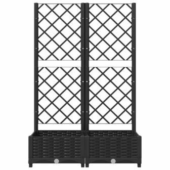 Plantenbak met latwerk 80x40x121,5 cm polypropeen zwart 4