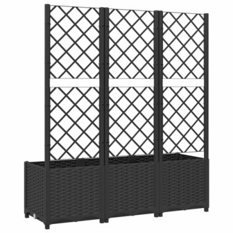 Plantenbak met latwerk 120x40x136 cm polypropeen zwart 6