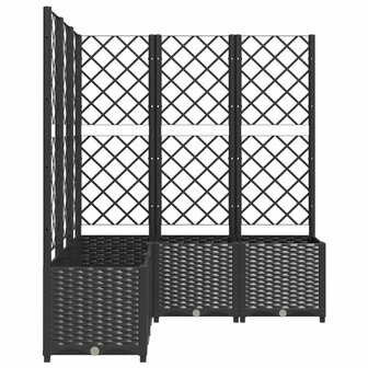 Plantenbak met latwerk 120x120x136 cm polypropeen zwart 5